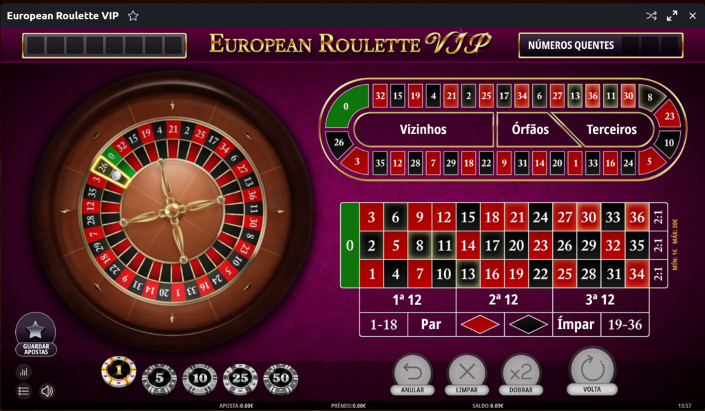 Jogo - European Roulette VIP - iSoftBet European Roulette VIP da iSoftBet