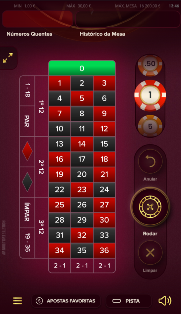 Jogo - Roulette Evolution VIP Roulette Evolution VIP - Darwin